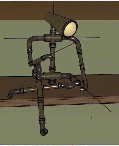 Pipe Lamp, Pose on shelf