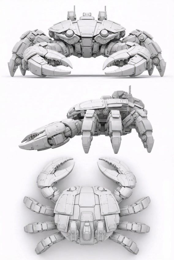 Mech Crab, Orthographic views