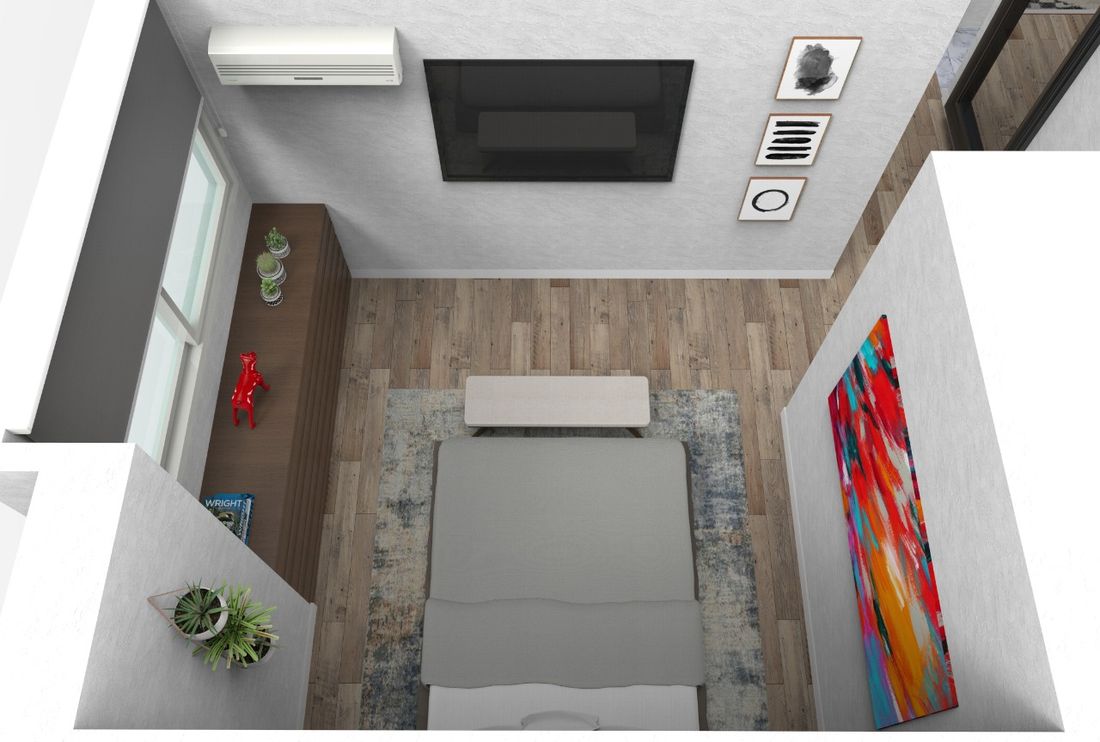 Loft Apartment, Bedroom · TV wall