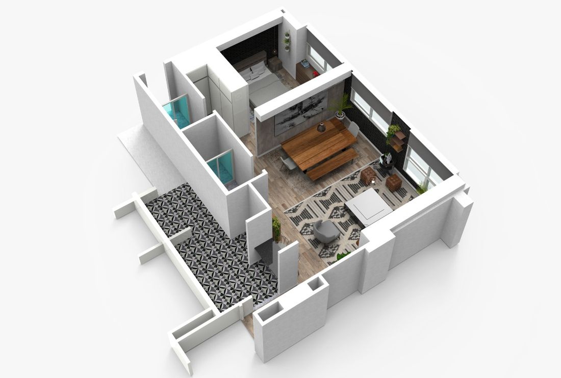 Loft Apartment, Cutaway · entry